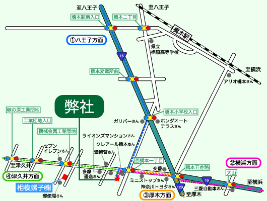 自動車用の広域地図